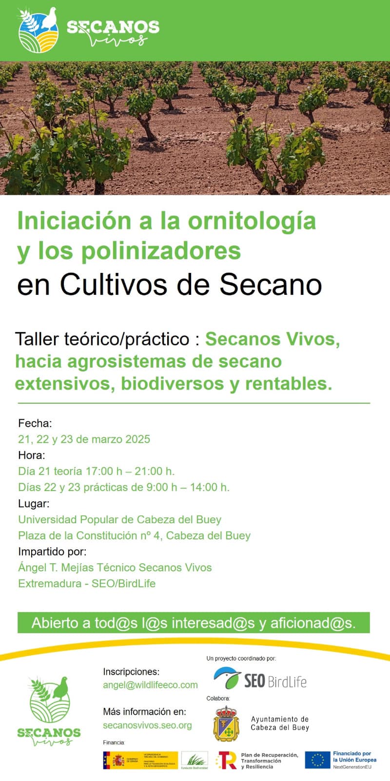 Introducción a la ornitología y los polinizadores